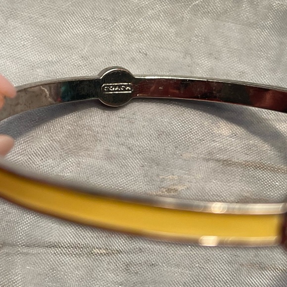 Coach Yellow Enamel and Crystal Bangle Bracelet EUC - Picture 4 of 8